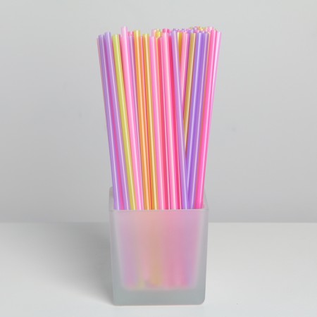 Disposable tubes for drinks, 21 cm, d = 5 mm, 100 pcs, color mix