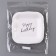 Disposable plate of square paper "Happy Birthday", white, 16.5x16.5 cm