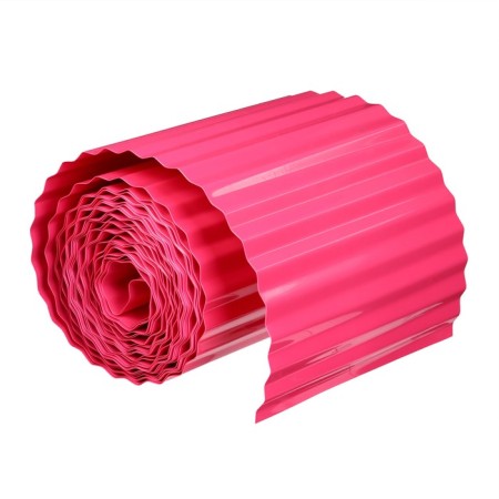 Border tape, 0.2 × 9 m, thickness 0.6 mm, plastic, corrugation, pink, Greengo-5