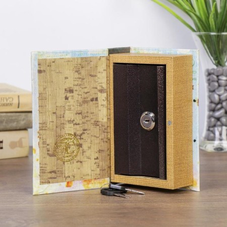 Safe-book wood silk "Sunflower with a butterfly" 17x11x5 cm-1