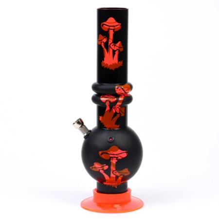 Bong, H-32 cm, "mushrooms", acrylic, orange-1