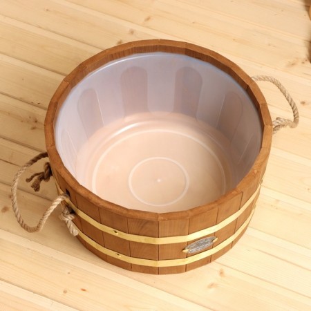 Gang 10 liters with a plastic insert, rope handles, brass hoop of thermo linden-2