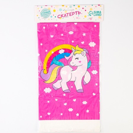The tablecloth "Unicorn", on pink, 108 × 180 cm-1