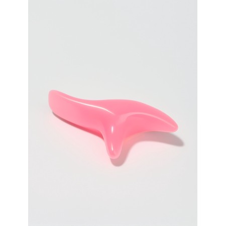 Massager d/face resin Guasha boomerang 12*6*3.5cm pink bag QF-1