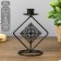 Summary Metal for 1 candle "Two rhombus with a pattern" Black 14.5x11.5x8 cm