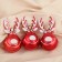 Christmas tree decoration "Funny deer" (set 3 pcs) 11x6 cm, red