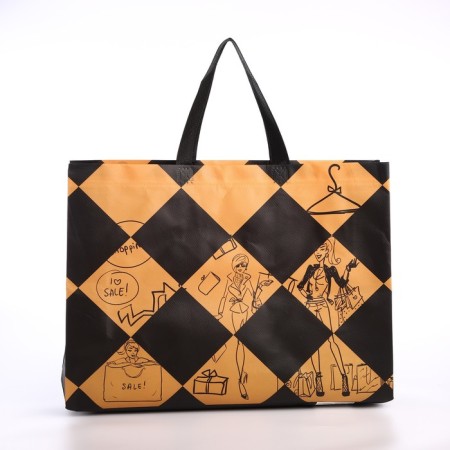 Bag without fastening, black/orange color-1