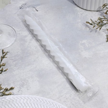 Candle twisted, 2.3x 24.5 cm, 5 hours, 50 g, white-1