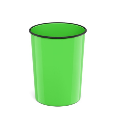 Basket for papers and garbage 13.5 liters Erichkrause Neon Solid, plastic, cast, green