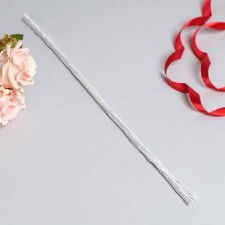 Floristic wire in a white paper braid, length 40 cm, 0.3 mm, set 30 pcs