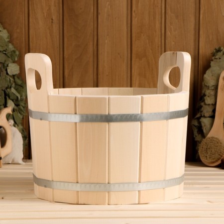 Gang made of linden, 9 l, round, stainless insert-1