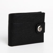 Male purse for magnet, department for bills, for maps, for coins, black color