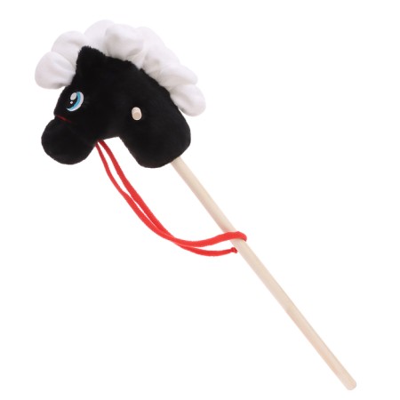 Soft toy "horse-horseman", on a stick, mix, black color-6