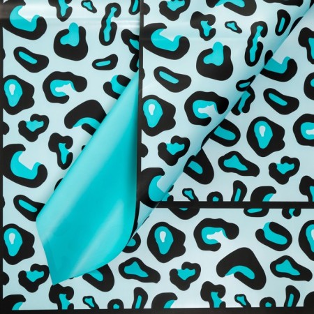 Matte, bilateral film, Leopard, Blue, 0.57 x 0.57 m