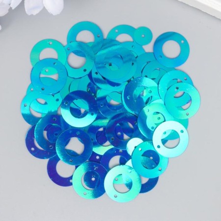 Sequins "Circle in the ring" bright green set 30 grams d = 2 cm-1