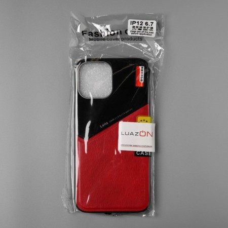 Luazon cover for the iPhone 12 Pro Max, Magsafe Support, Glass and Skin Insert, Red-3