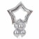 Set of balls "Silver Star", latex, foil, 7 pcs.