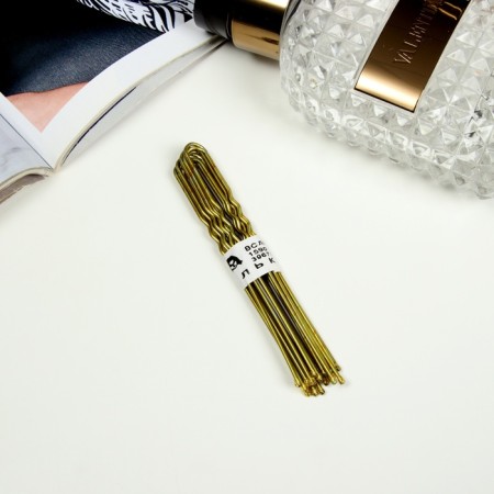 Hair hairpin (set 10 pcs) 8 cm, bronze-1
