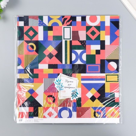 Scrapbooking paper bilateral "Color Geometry" density 180 g 30.5x32 cm-5