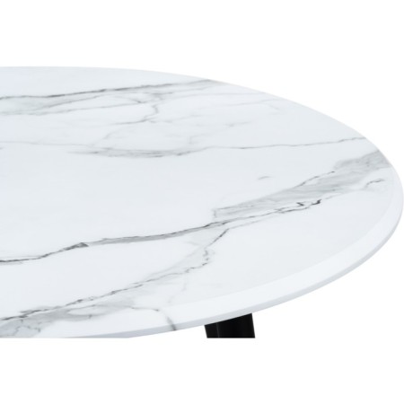 Wooden abylin table metal, white marble/black 90x90x76 cm-4