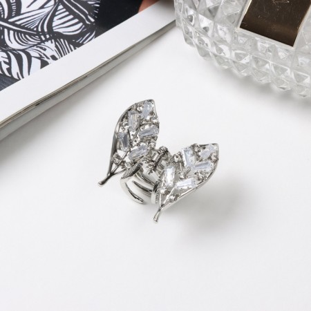 Hair crab "Dorothea" petals, 3.5 cm, silver
