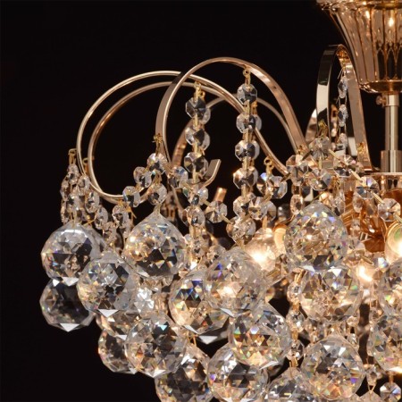 Pearl chandelier 6x60W E14 gold-7