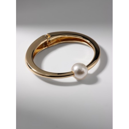Bracelet Cuff "Pearl", metal, color gold-2