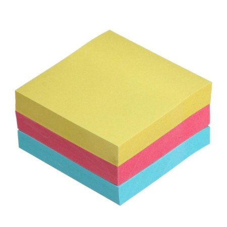 Block with a sticky edge of 51 mm x 51 mm, 300 sheets, pastel, 3 colors