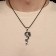 Unisex “Dragon” pendant with a sword, color black silver on a black lace, 44 cm