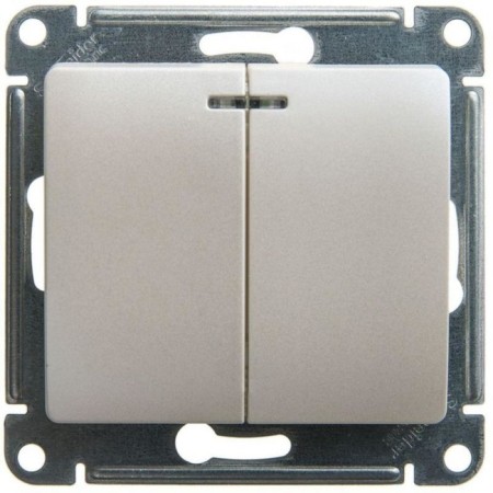 Switch Sche GSL000653 Glossa, SP, 10A, 2 keys, pearl color