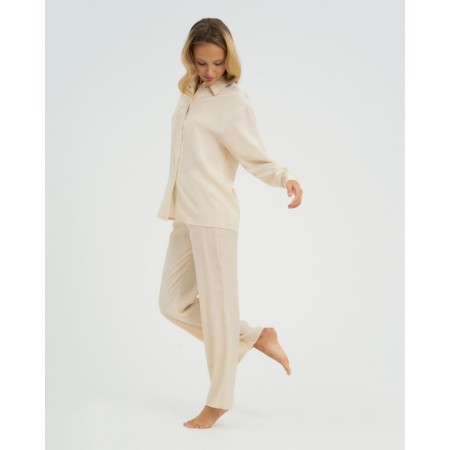 Female pajamas (shirt and trousers) KAFTAN beige, r.48-50-2
