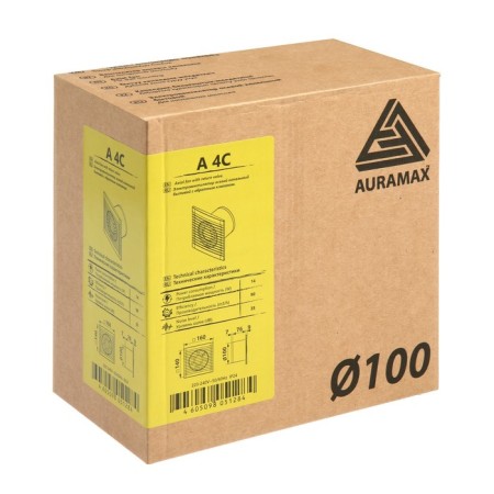 Exhaust Auramax A 4 C, 160x160 mm, D = 100 mm, 220–240 V, with a check valve.-5