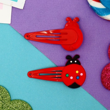 Invisibility for hair "Abel" (set 2 pcs) of God's cow, 5 cm, red-1