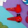 Invisibility for hair "Abel" (set 2 pcs) of God's cow, 5 cm, red