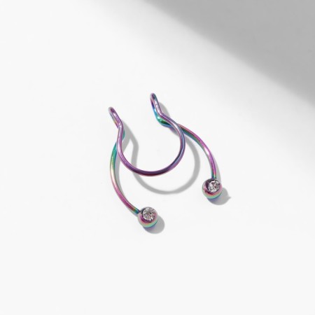 Nose piercing (fake for septum) "semicircle", color-1