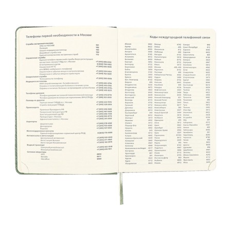 Delicidal of a non -combined A5 136 sheets, leatherette Devente. Clair, solid cover with foam rubber, perforation, liesse, block 70, green-7