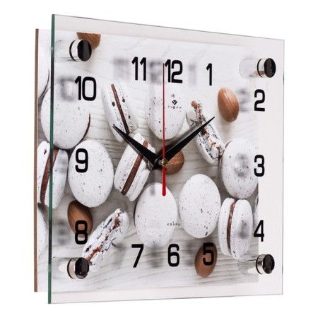 Watch wall -mounted kitchen "marble makaruns", silent, 20 x 25 cm, aa-1