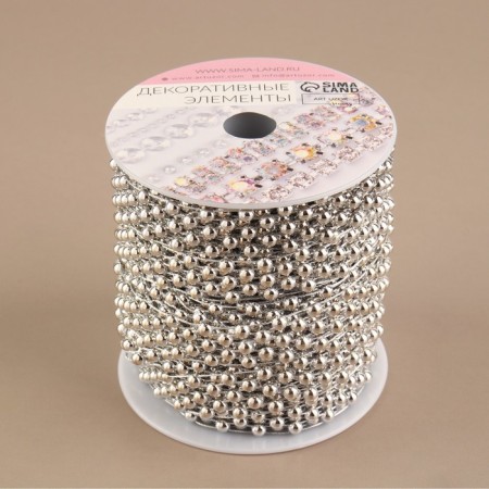 Beads on threads, flat, 14 mm, 9 ± 1 m, silver color-2