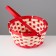 Wicker basket, 21 x 21 x 10/24 cm, bamboo, red