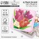 Diamond mosaic with partial filling on the casket "Tulips", 14 x 14 cm