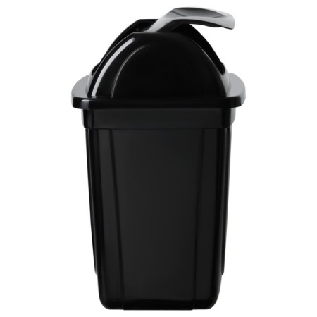 Basket for papers and garbage Istanm, 12 liters, rotating lid, plastic, black-1