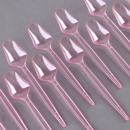 Tablespoons are plastic, in the set 12 pcs., Pink color