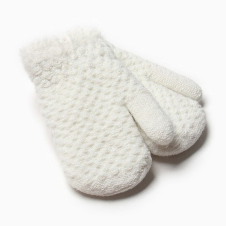 Baby mittens on the claim Minaku with the edge of 15 cm white