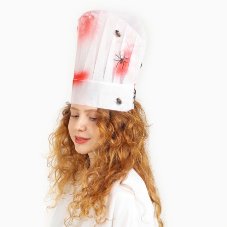 Carnival hat "Cook" with blood and spiders-2