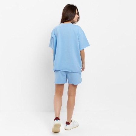 Set (T-shirt, shorts) Women's minku Blue color, river 46-6