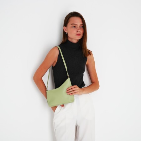 Bag Cross-Bodi with a zipper, green color-7