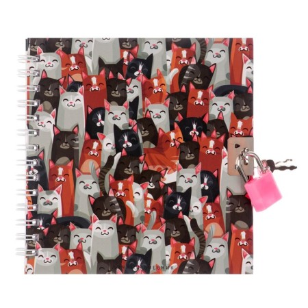 Notebook Gift Book on a lock, A6, 45 sheets, in a ruler, "Cats"