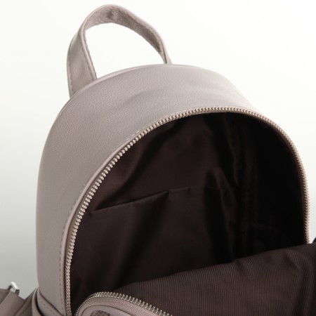 Women's backpack on lightning, beige color-4