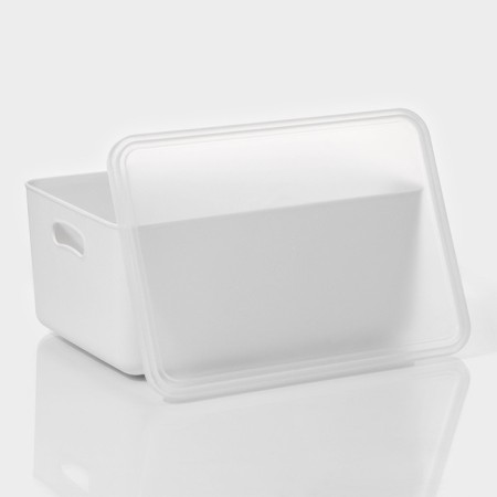 Storage container with lid LADOM "E LEC", 36 × 26 × 16 cm, white color-4
