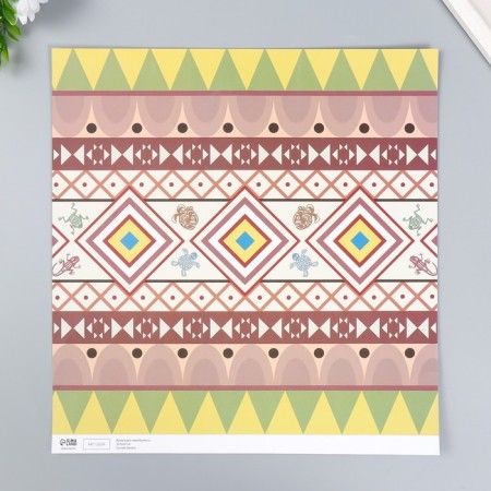 Scrapbooking paper bilateral "ethnic" density 180 g 30.5x32 cm-3